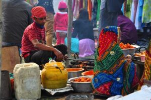Travel in India. Indian street food