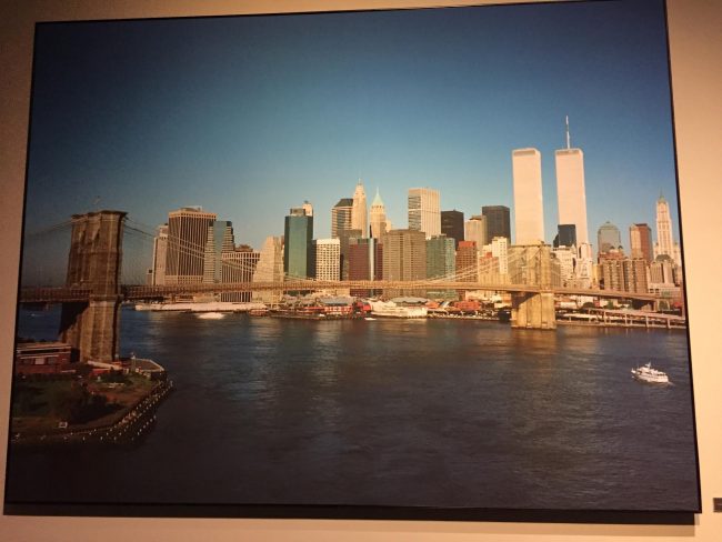 9/11 The Twin Towers in a museum photo taken around 8:30 September 11. Photo by Claudia Carbone