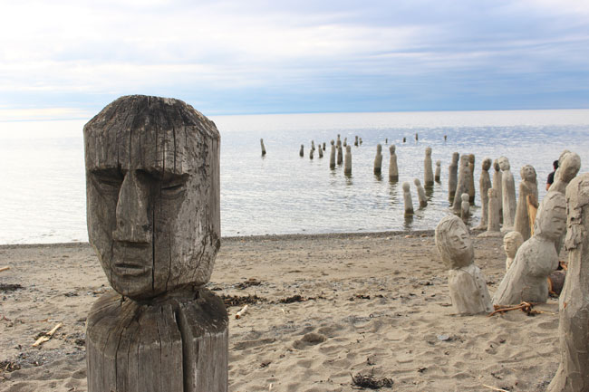 Marcel Gagnon's art installation reflects Quebec’s pride in its maritime heritage. Photo by Janna Graber