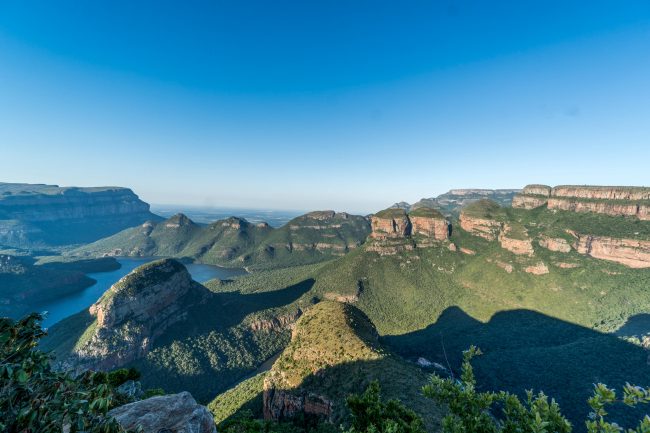 Mpumalanga Panorama Route in South Africa. These natural formations are also known as the Three Sisters and the Chief and His Three Wives. The hill itself was named Mapjaneng after a renowned chief who was involved in a famous battle nearby and the Three Rondavels were named after his three wives: Magabolie, Mogoladikwe and Maseroto. Photo by Alexandra Findlay