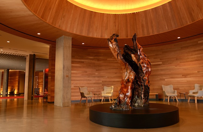 "Wildwood Cronesong: Survival" is the lobby's centerpiece. Photo courtesy of Hotel Indigo