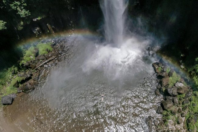 Mpumalanga Panorama Route in South Africa Floating alone in the Lone Creek Falls pool. Visitors can also enjoy a forest walk to the top of the falls – just follow the path. Photo by Luke Maximo Bell