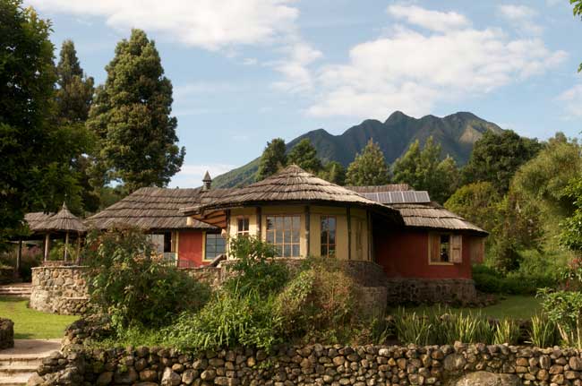 The beautiful Mount Gahinga Lodge is tucked away in the Uganda foothills of the Virunga Volcanoes. Photo by Volcanoes Safaris