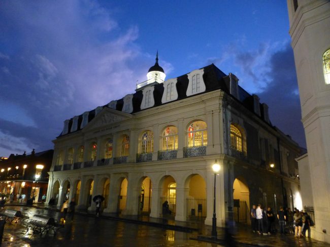New Orleans State Museum at night. Photo by Flickr/Axel Magard