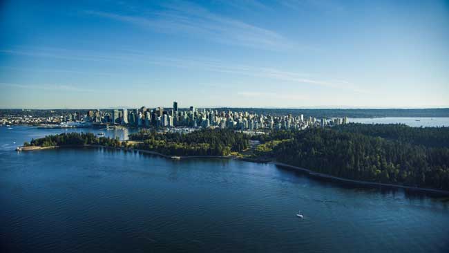 Stanley Park in Downtown Vancouver has miles of trails, many playgrounds and even a miniature train. Credit: Tourism Vancouver/ Barbershop Films