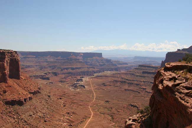 Canyonlands - The hair-raising Shaffer Trail winds its way from the canyon floor to the Island in the Sky district. Flickr/Kimon Berlin