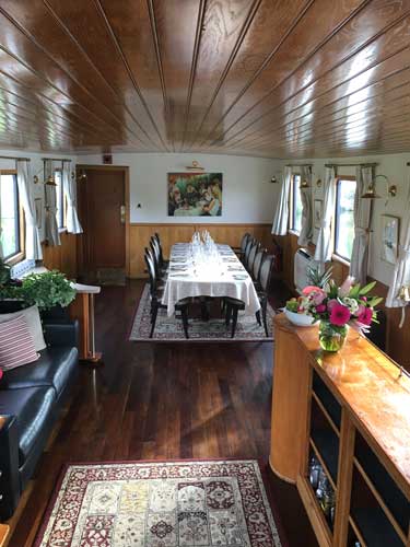 Dining area aboard the L'Impressionnistel. Photo by David Powell