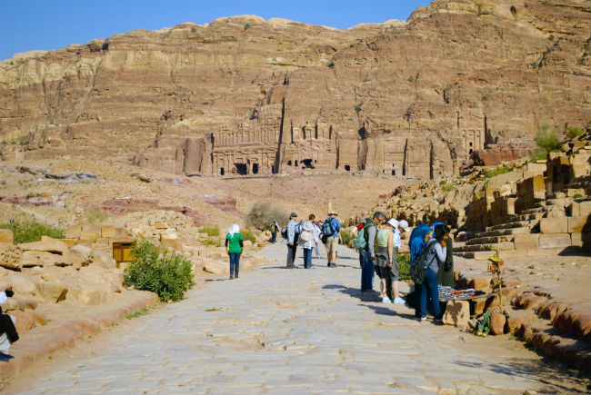 Petra Cardo Maximus looking toward tombs. Photo by Christine Loomis