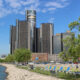 GM Headquarters complex in Detroit along the Detroit River.