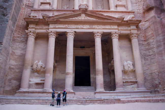 Petra Looking up at the Treasury. Photo by Christine Loomis