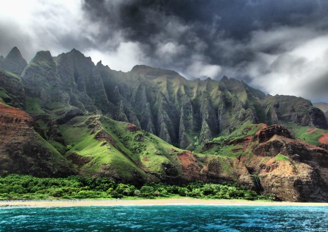 The Na Pali Coast. Photo by Andre Raine Swimming the Kalalau Trail in Kauai