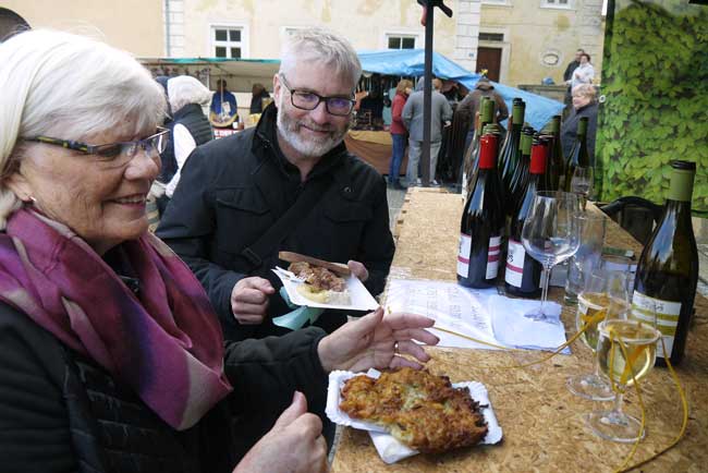 Great food and good wine is offered at the annual grape harvest festivals in South Moravia that are very popular among Czech people. Photo CZEXPERIENCE
