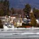 A view of Mirror Lake in Lake Placid, a community located in the Adirondacks of upstate New York .