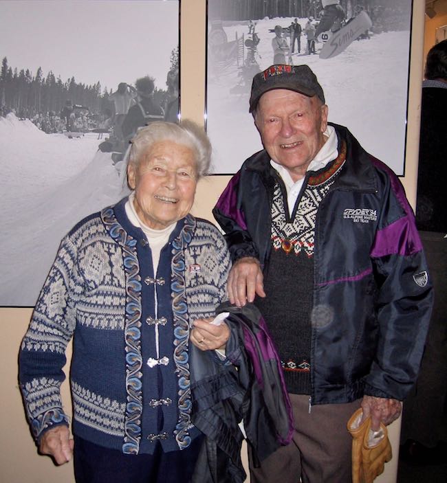 Edna and Max Dercum circa early 2000 at the ski museum in Breckenridge, CO. Photo by Claudia Carbone