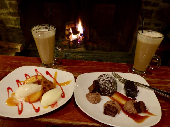 Dessert by firelight. Photo by Claudia Carbone