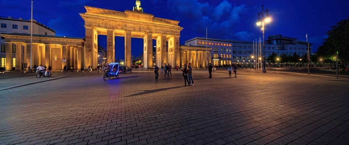 Brandenburg Gate is a symbol of the united Germany. The Berlin Wall fell in November 1989.