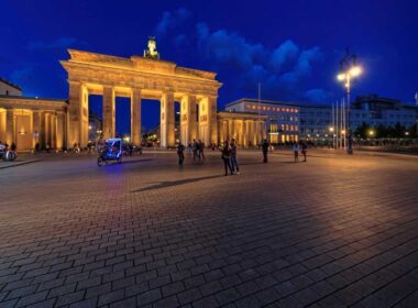 Brandenburg Gate is a symbol of the united Germany. The Berlin Wall fell in November 1989.