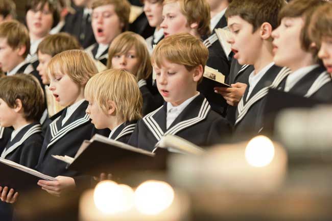 The centuries-old St. Thomas Boyโs Choir, conducted by Bach during his tenure as choirmaster at Leipzigโs St. Thomas Church, still exists today and performs regularly for church services and weekly concerts. (Saxony Tourism/Dirk Brzoska)