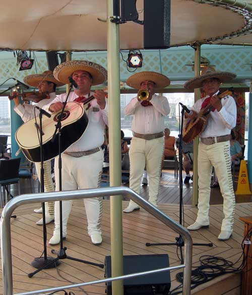 A Mariachi band plays on the deck of the cruise ship. Photo by Pat Woods