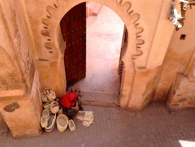 Baskets for sale in Marrakech. Flickr/Andrew Nash