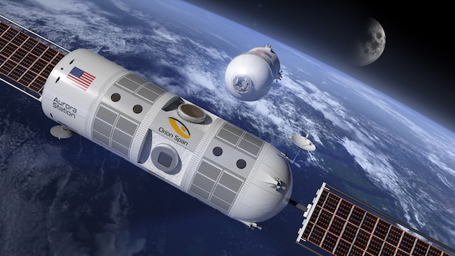 Aurora Station in space. Image courtesy of Orion Span