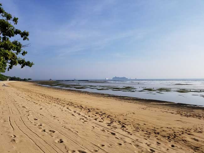 Benoa Bay at low tide from Sumah Beach in Nusa Dua. Photo by Carrie Dow