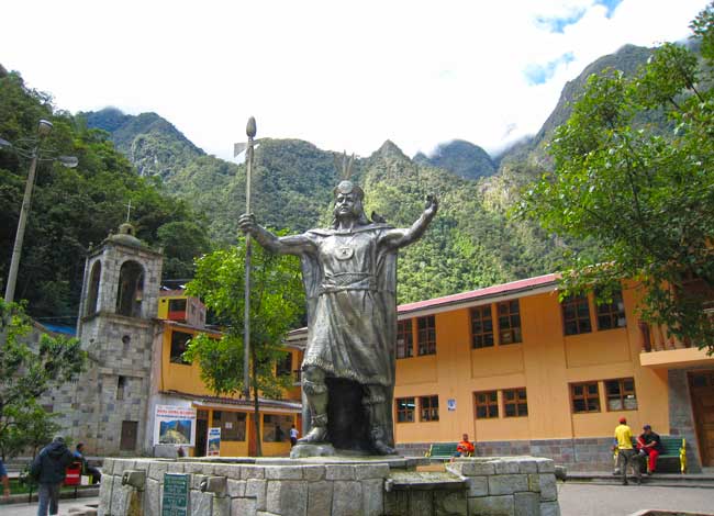 Pachacuteq statue in Aguas Calientes (Machu Picchu Pueblo) Photo courtesy Machu Travel Peru