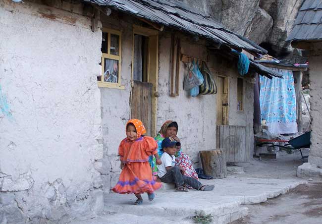 Tarahumara Indians live in homes nestled into mountain crevices. Photo by Carol L. Bowman