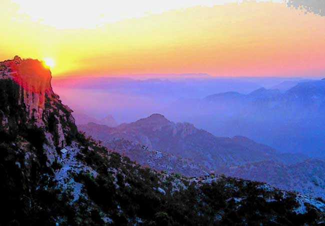 Sunrise over Copper Canyon in Mexico. Photo by Carol L. Bowman