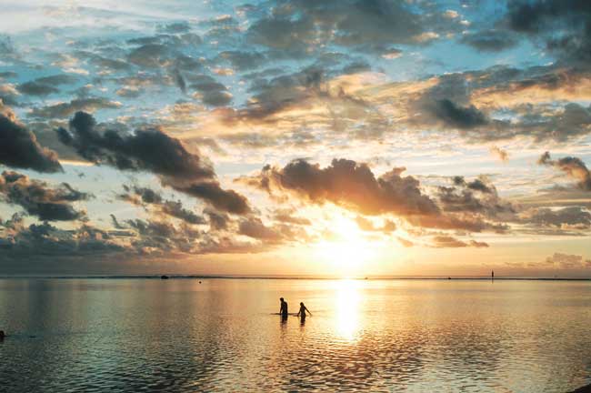 Sunset on the west coast of Reunion Island. Photo by Remy Ravon