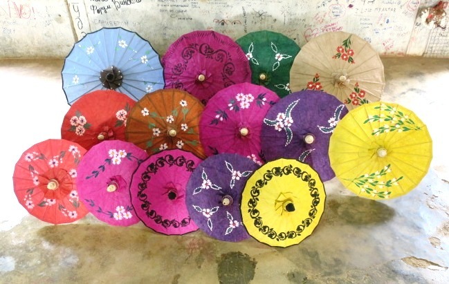 A parasol factory in Myanmar. Photo by Victor Block