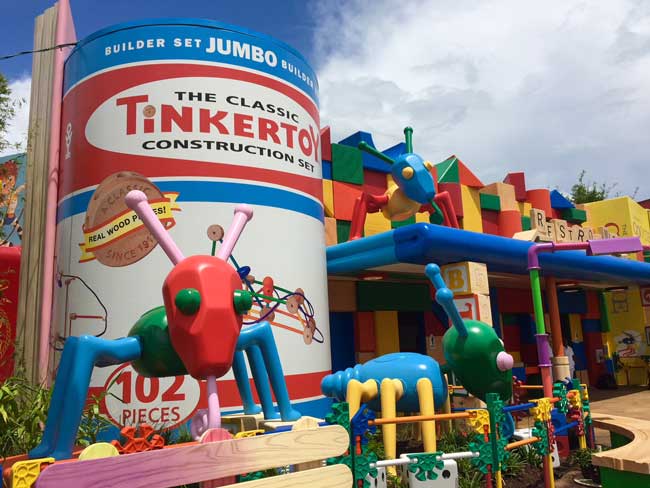 Giant tinker toys in Toy Story Land at Disney's Hollywood Studios. Photo by Janna Graber