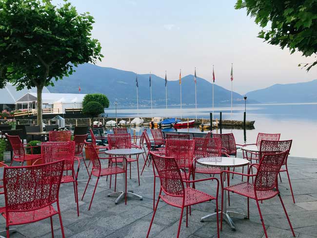 Lakeside dining in downtown Ascona.
