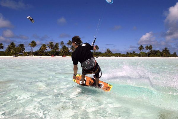 Kitesurfing the Cocos Keeling Islands. Photo Nina Burakowski