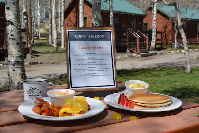 Breakfast al fresco from the food truck. Photo courtesy of Convict Lake Resort