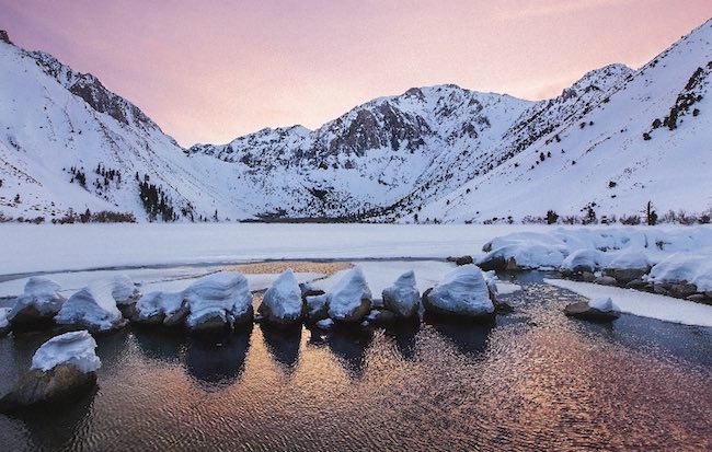 Convict Lake in winter. Photo courtesy of Convict Lake Resort