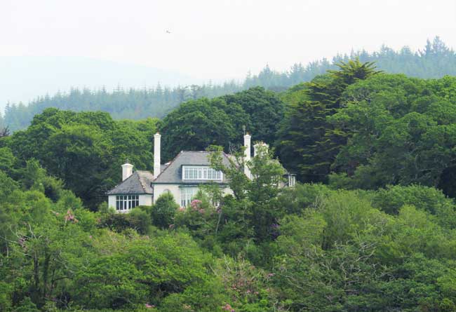 The late Maureen O'Hara's home, seen from Bantry Bay. Photo by Rondi Adamson