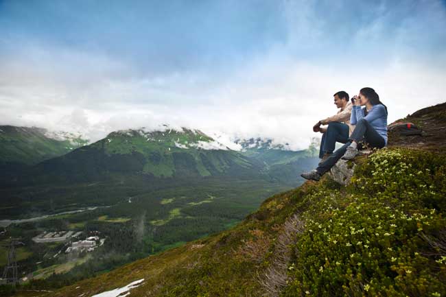 Viewing glaciers from above on a vacation in Alaska. Photo by Celebrity Cruises