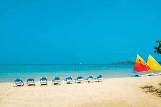 Pristine beach at Sunset at the Palms in Jamaica. Photo by Sunset at the Palms 