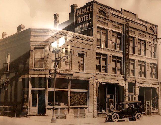 This photo of the original Palace Hotel hangs on the hallway wall. Photo by Claudia Carbone