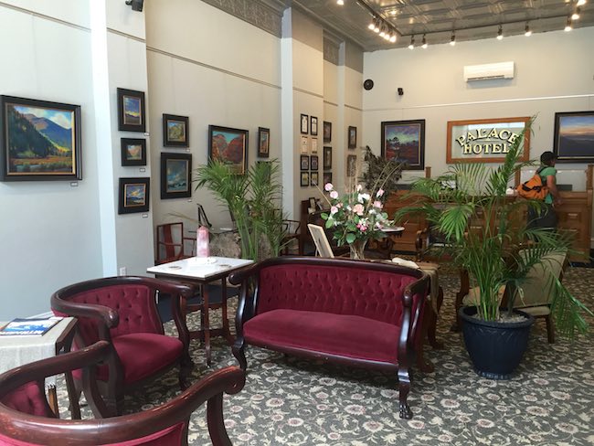 Lobby of Palace Hotel with original front desk. Photo by Claudia Carbone