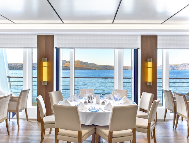 Table with a view at The Restaurant. Photo courtesy of Viking Cruises