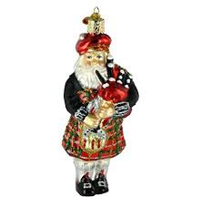 Highland Christmas Santa Glass Blown Ornament Amazon