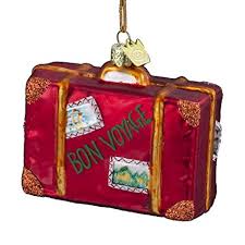 Kurt Adler 3-1/2-Inch Glass Bon Voyage Suitcase Ornament Amazon