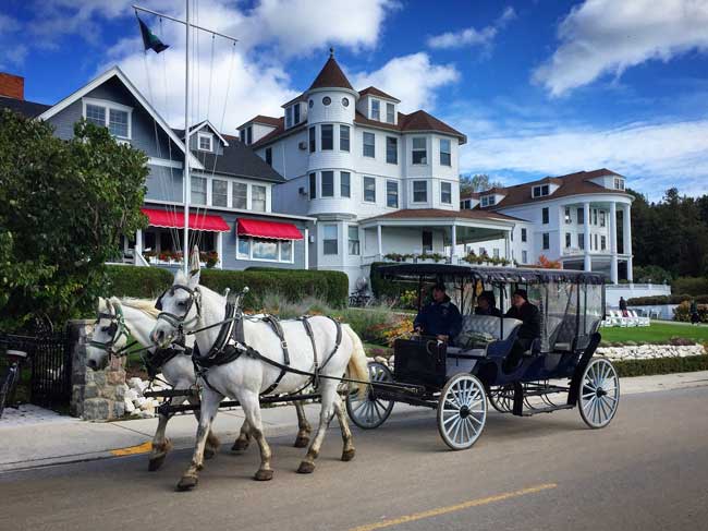 There are no cars on Mackinac Island, Michigan. Photo by Rich Grant