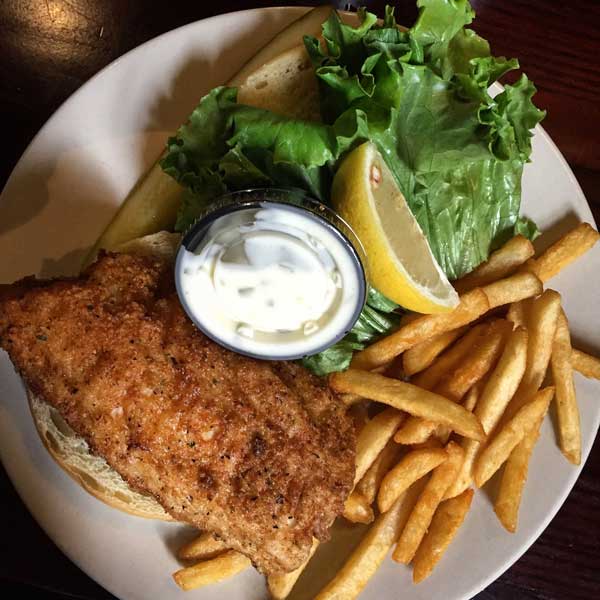 Whitefish Sandwich at the Legs Inn. Photo by RIch Grant