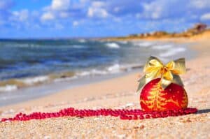 On the beach for the holidays.