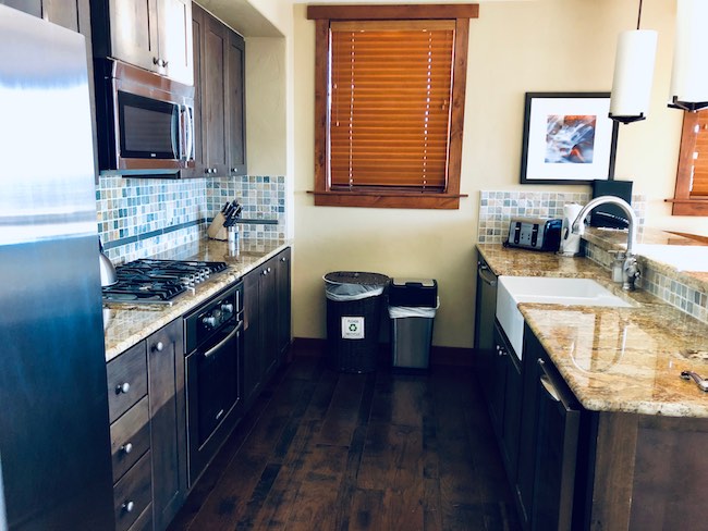 Kitchen of two-bedroom unit. Photo by Claudia Carbone