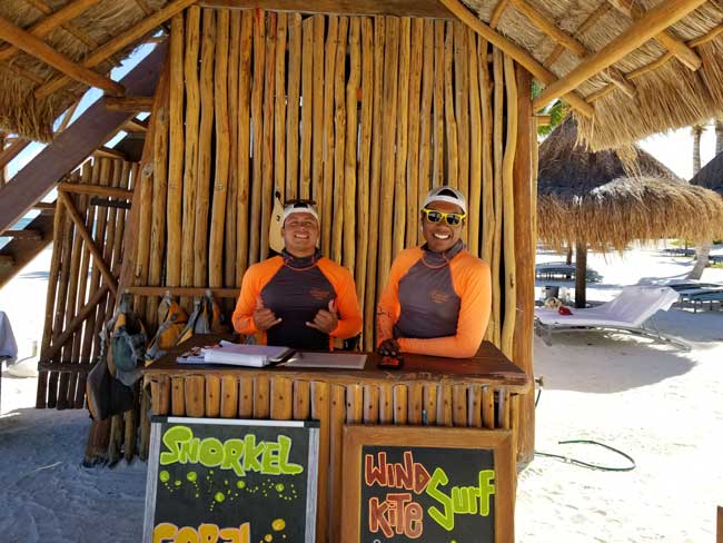 Friendly beach activity staff at Fairmont Mayakoba. Photo by Carrie Dow