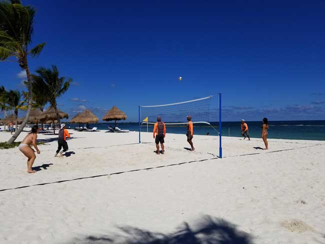 Beach volleyball at Fairmont Mayakoba, Riviera Maya. Photo by Carrie Dow